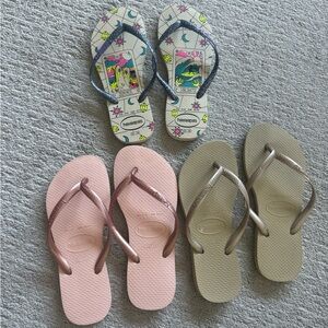 (3) Pairs of Havaianas Slim Flip Flops